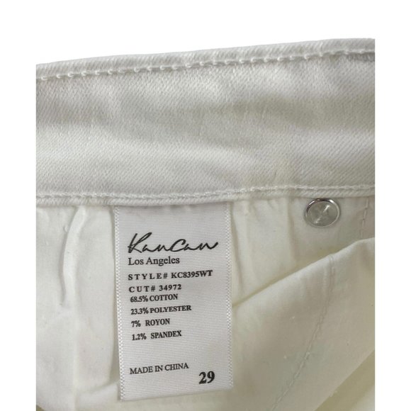KanCan Jeans Women's SZ 29 White Distressed Fray Ankle Stretch Skinny Crop $78 - Picture 7 of 12